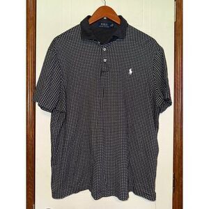 Polo Ralph Lauren Pima Cotton Golf Short Sleeve Gray & White Polo Shirt Size XL
